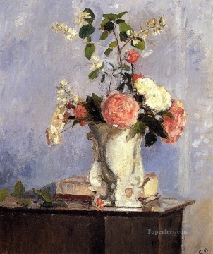 印象派の花 Painting - 花の花束 1873年 カミーユ・ピサロ